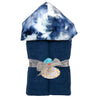 Navy Tie Dye Deluxe Hooded Towel